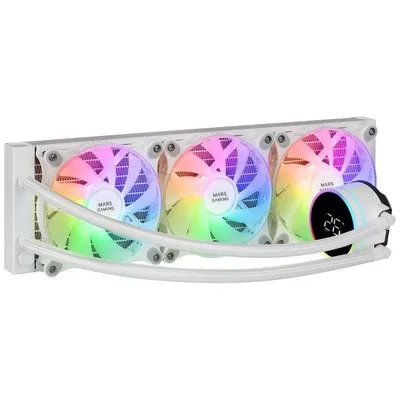 Refrigeración Líquida Mars Gaming ML-LCD360 360mm 3 Lüfter ARGB LCD Display Weiß