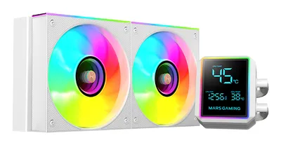 Flüssigkeitskühlung Mars Gaming ML-LCDPRO240 240mm 2 Lüfter ARGB Weiß