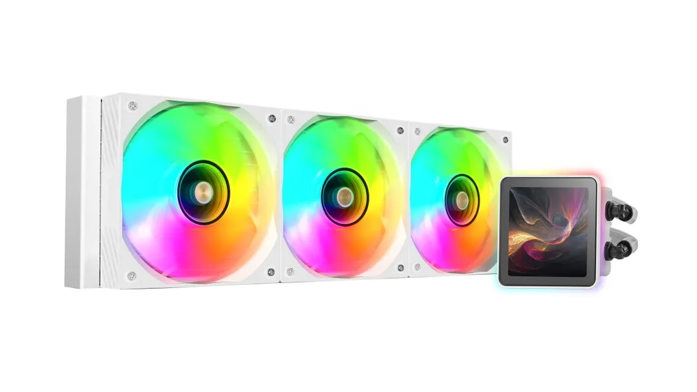 Mars Gaming ML-VISIONPRO360 360mm Flüssigkeitskühlung mit 3 ARGB-Lüftern, IPS-Display, Teflon-Schläuche