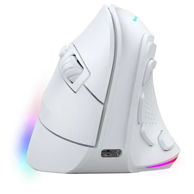 Mars Gaming MM-SK Vertikale kabellose ergonomische Gaming-Maus RGB Chroma 8400DPI Tri-Mode Weiß