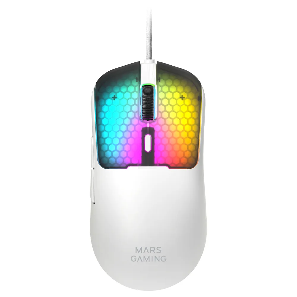 Ratón Mars Gaming MM-VIPER USB-A USB-C 12800DPI Weiß RGB Chroma 56g