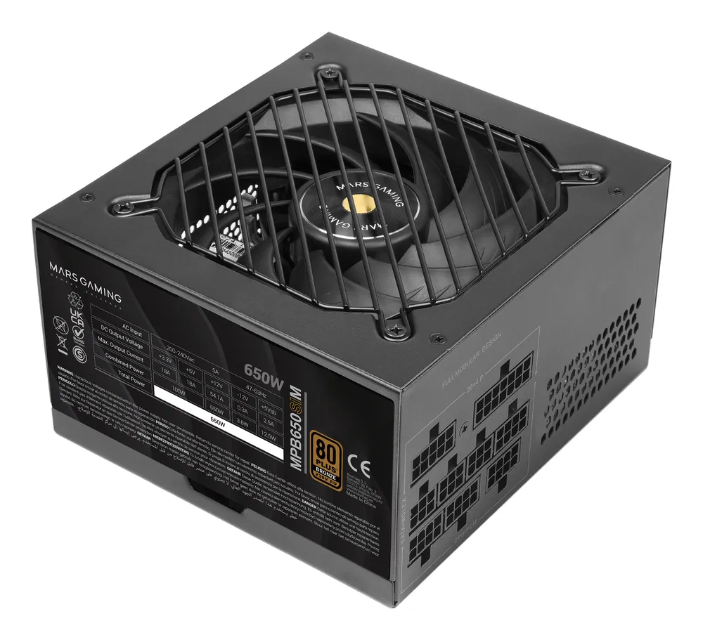 Mars Gaming Mpb650sim Modulares Netzteil ATX 650w 7 Jahre Garantie 80plus Bronze Schwarz