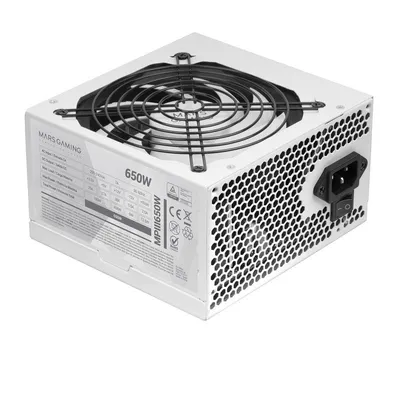 Mars Gaming MPIII650 PC-Netzteil ATX 650W 5 Jahre Garantie 85% Ai-rpm Effizienz weiß