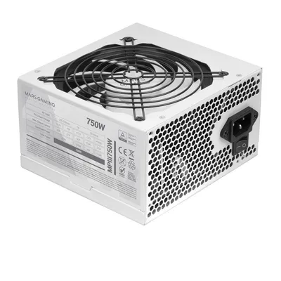 Mars Gaming MPIII750 PC-Netzteil ATX 750W 5 Jahre Garantie 85% Ai-rpm Effizienz weiß