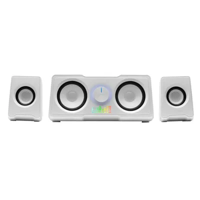 Mars Gaming MS22W 2.2 RGB Flow-Lautsprecher mit 35-W-Subwoofer, Weiß