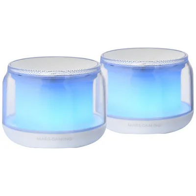 Mars Gaming MS-Aura Bluetooth 5.3 Lautsprecher DSP Chipsatz 15W RGB Beleuchtung Clearview 360º Weiß