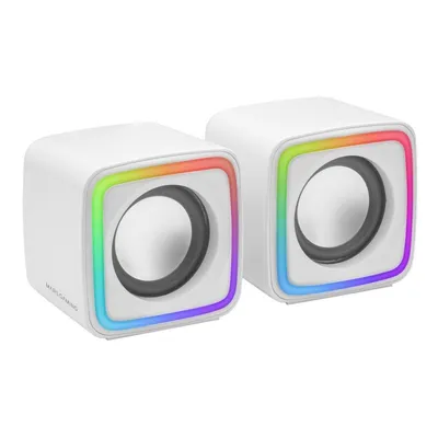 Mars Gaming MSCUBEW RGB DSP 8W weiße Gaming-Lautsprecher