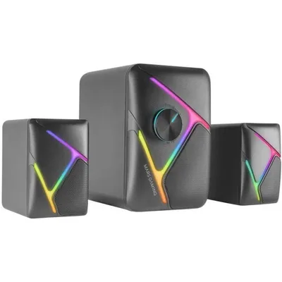 Mars Gaming MS-H21 RGB 2.1 Gaming-Lautsprecher und 35W Subwoofer schwarz