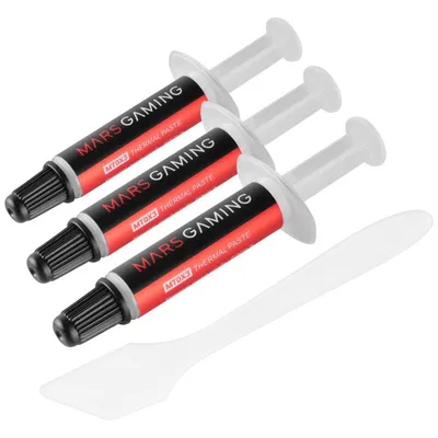 Mars Gaming MT0X3 Kit 3x CPU-Wärmeleitpasten Hohe Wärmeleitfähigkeit 6W/m·K Bis 280°C 3x1g (3g)