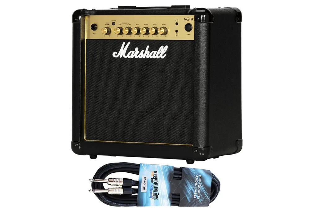 Marshall Marshall MG15GR Gitarren-Verstärker mit Kabel Verstärker (Anzahl Kanäle: 2, 15,00 W, mit Klinkenkabel)