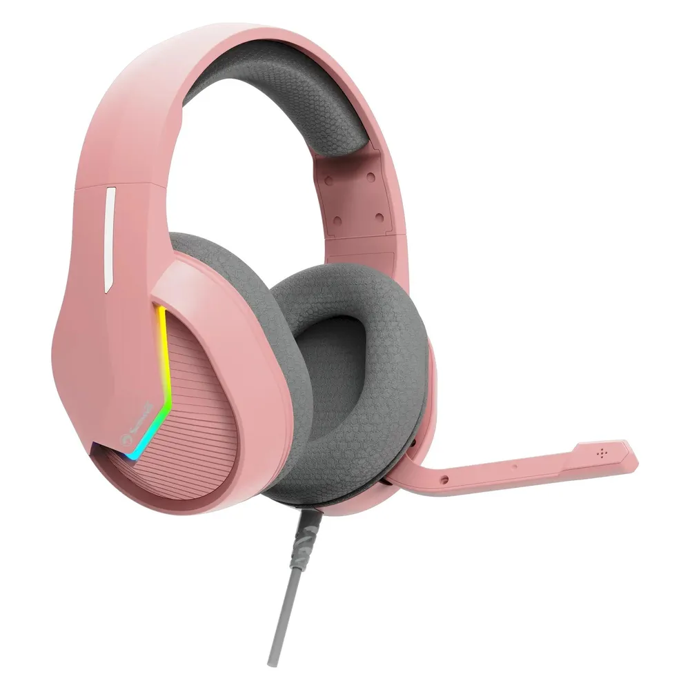 Marvo TACTIC 40 Gaming Headset USB Kabel Mikrofon Rosa Stereo