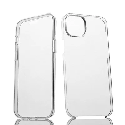 Handyhülle Max Power Digital 360 Grad Doppelseitig Silikon Transparent für iPhone 15 Plus