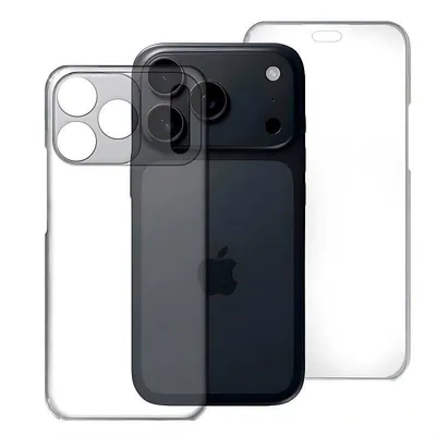 Handyhülle Max Power Digital 360 Grad Doppelseitig Silikon Transparent für iPhone 17 Pro Max