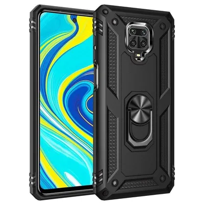 Handyhülle Max Power Digital Magnetisch Silikon Polycarbonat Schwarz mit Ring für Redmi Note 9 Pro/9s