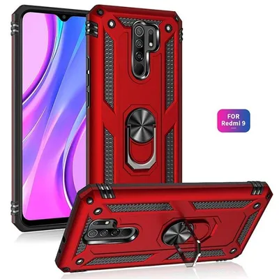 Handyhülle Max Power Digital Magnetisch Silikon Polycarbonat Rot 360° Ring für Xiaomi Redmi 9