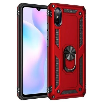 Handyhülle Max Power Digital Magnetisch Silikon Polycarbonat Schwarz Ring für Redmi 9A/9AT