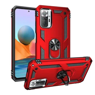 Handyhülle Max Power Digital Magnetisch Silikon Polycarbonat Schwarz Ring für Xiaomi Redmi Note 10 Pro