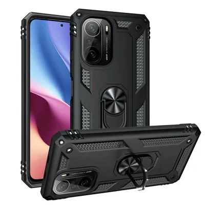 Handyhülle Max Power Digital Magnetisch Silikon Polycarbonat Schwarz 360° Ring für Xiaomi Poco F3 / Mi 11i