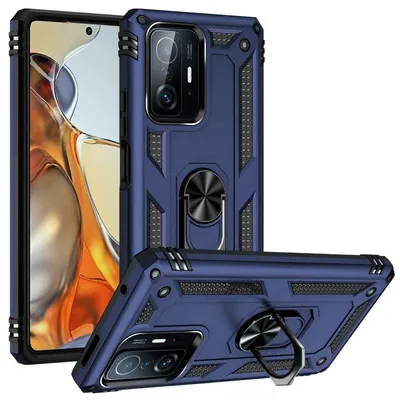 Handyhülle Max Power Digital Magnetisch Silikon Polycarbonat Blau mit Ring für Xiaomi Mi 11T/11T Pro