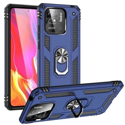 Handyhülle Max Power Digital Magnetisch Silikon Polycarbonat Blau 360° Ring für Xiaomi Redmi 10c