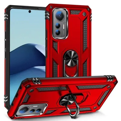 Handyhülle Max Power Digital Magnetisch Silikon Polycarbonat Rot 360° Ring für Xiaomi Mi 12 Lite