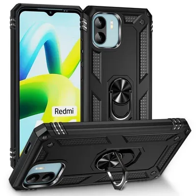 Handyhülle Max Power Digital Magnetisch Silikon Polycarbonat Schwarz Ring für Xiaomi Redmi A1/A2
