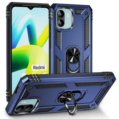 Handyhülle Max Power Digital Magnetisch Silikon Polycarbonat Blau 360° Ring für Xiaomi Redmi A1/A2