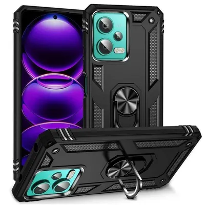 Handyhülle Max Power Digital Magnetisch Silikon Polycarbonat Schwarz Ring für Redmi Note 12 4G