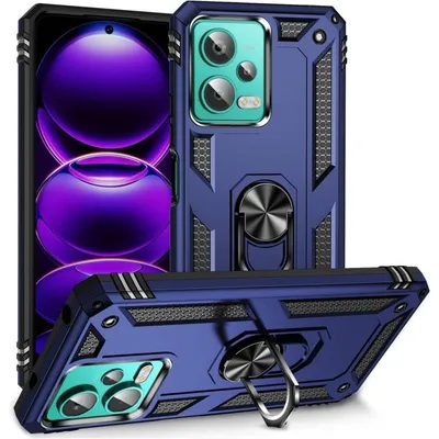 Max Power Digital Magnetic Case für Xiaomi Redmi Note 12 4g Hülle mit drehbarem Ring, Blau