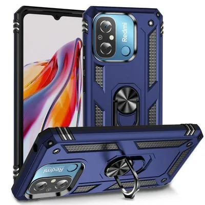 Funda für Handy Max Power Digital Magnetisch Silikon Polycarbonat Schwarz 360° Ring für Xiaomi Redmi 12c