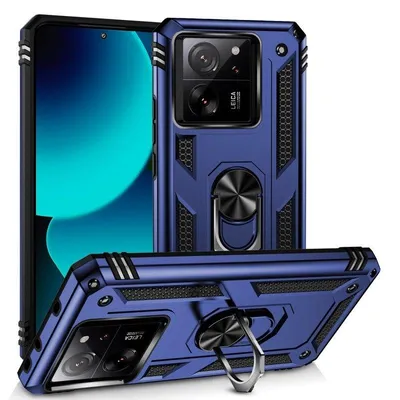 Handyhülle Max Power Digital Magnetisch Silikon Polycarbonat Blau 360° Ring für Xiaomi Mi 13t / Mi 13t Pro