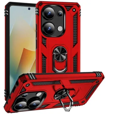 Handyhülle Max Power Digital Magnetisch Silikon Polycarbonat Schwarz Ring für Xiaomi Redmi Note 13 Pro 4G