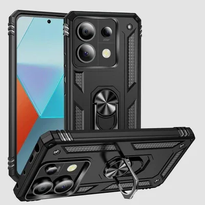 Handyhülle Max Power Digital Magnetisch Silikon Polycarbonat Schwarz 360° Ring für Xiaomi Redmi Note 13 Pro 5G
