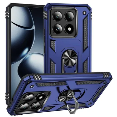 Handyhülle Max Power Digital Magnetisch Silikon Polycarbonat Blau 360° Ring für Xiaomi 14t 5G