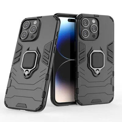 Handyhülle Max Power Digital Magnetisch Ring Silikon Schwarz Stoßfest für iPhone 15 Pro Max
