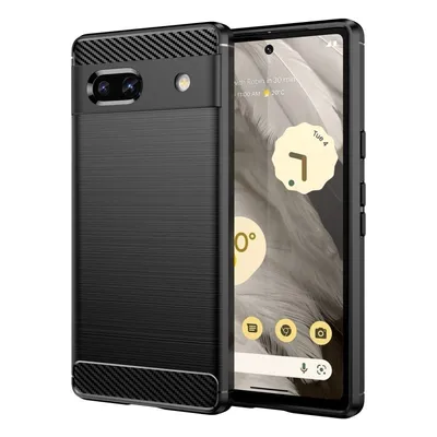 Max Power Digital Carbon Fiber Case für Google Pixel 7a, stoßfestes schwarzes Silikon