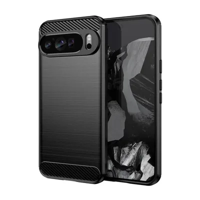 Max Power Digital Carbon Fiber Case für Google Pixel 9 Pro XL Stoßfeste schwarze Silikonhülle