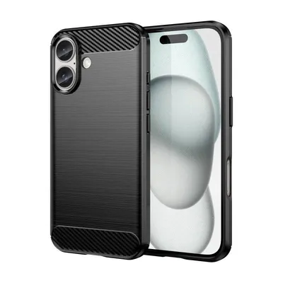Hülle Max Power Digital Kohlefaser Stoßfest Silikon Schwarz für iPhone 16