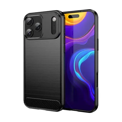 Handyhülle Max Power Digital Carbonfaser Stoßfest Silikon Schwarz für iPhone 17 Pro Max