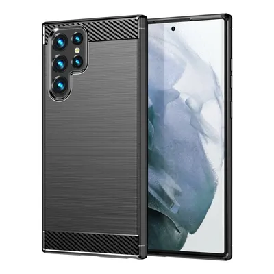 Max Power Digital Carbon Fiber Hülle für Samsung Galaxy S23 Ultra Stoßfest Schwarzes Silikon