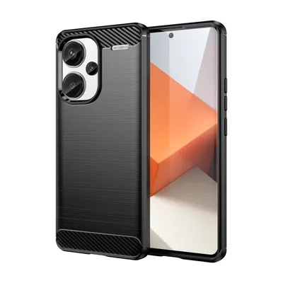 Max Power Digital Carbon Fiber Case für Xiaomi Redmi Note 13 Pro Plus Stoßfestes schwarzes Silikon