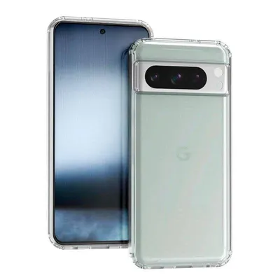Handyhülle Max Power Digital Stoßfest Transparent Silikon Klar Verstärkte Ecken für Google Pixel 8 Pro