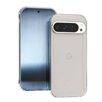 Handyhülle Max Power Digital Stoßfest Transparent Silikon Klar Verstärkte Ecken für Google Pixel 9 Pro XL