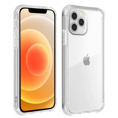 Funda für Handy Max Power Digital Antischock Transparent Silikon Klar Verstärkte Ecken für iPhone 12/12 Pro