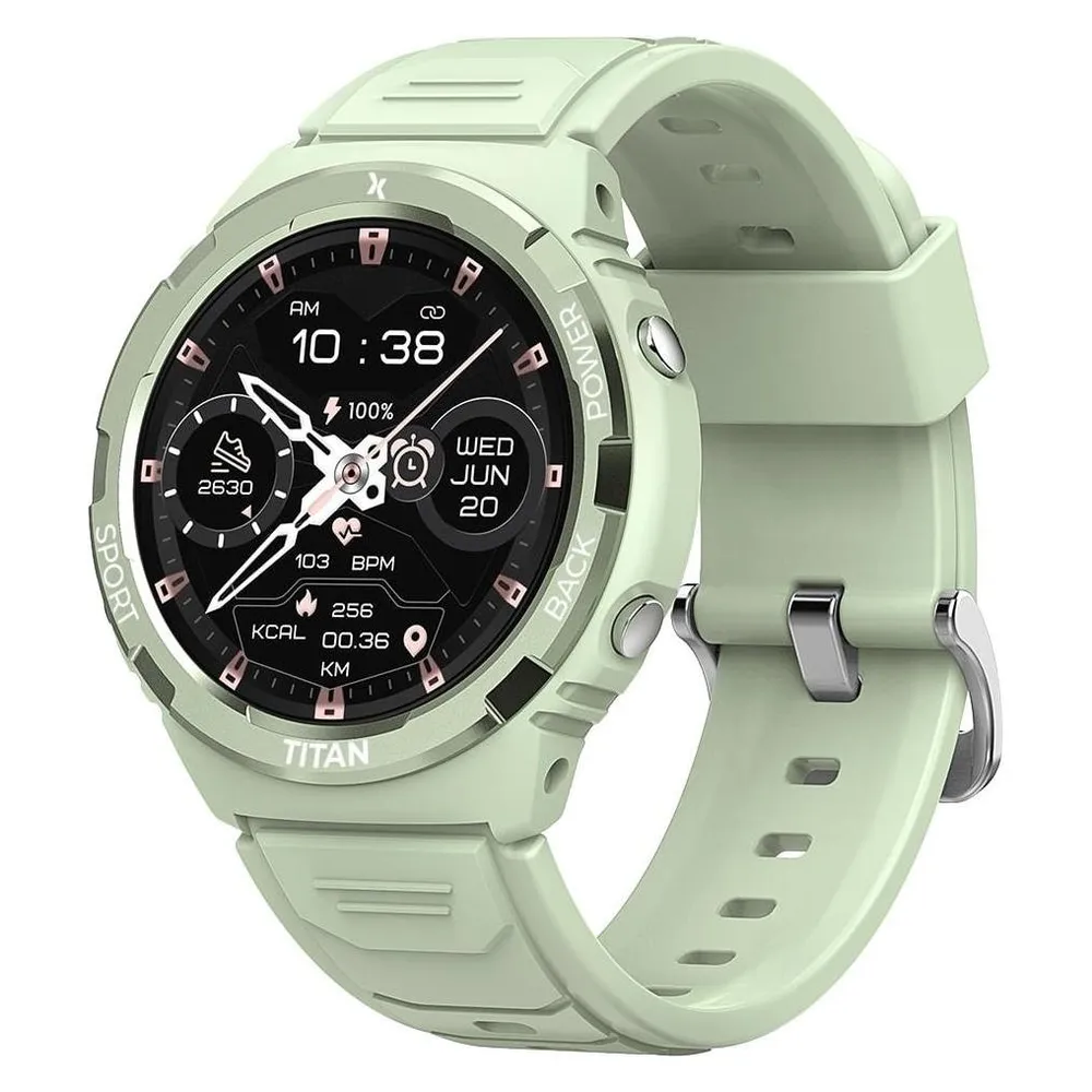 Maxcom FW100 Titan Bluetooth 45mm Touchscreen Grün Lange Akkulaufzeit Wasserdicht Pulsmonitor