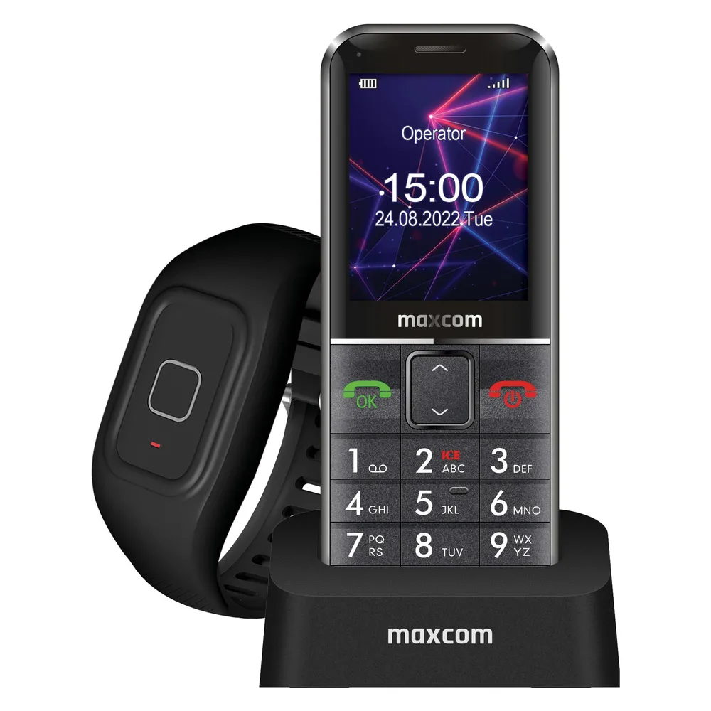 Maxcom Comfort MM735 Telefon für Senioren + SOS-Armband