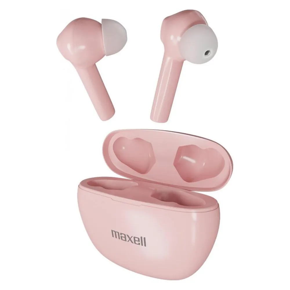 Maxell Dynamic+ kabellose Kopfhörer mit Ladeschale Bluetooth rosa