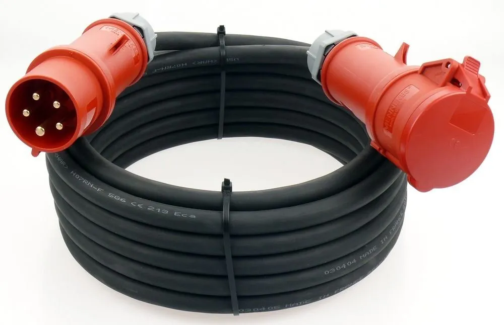 maxgo® CEE Mennekes Verlängerungskabel 32A 400V H07RN-F 5x6 IP44 außen 25m Elektro-Kabel, (2500 cm)