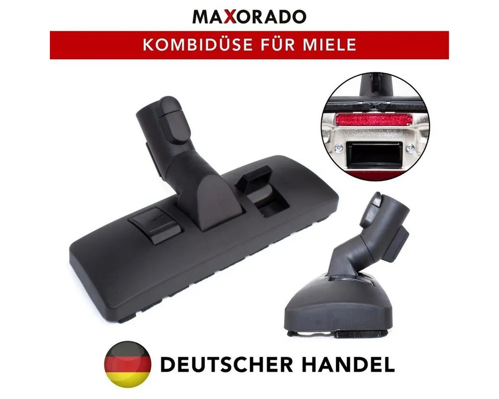 Maxorado Kombidüse Staubsauger Bodendüse für Original Miele Kombidüse Ersatzteil S8340 S8, Zubehör für Miele Staubsauger wie z.B. S8340 S8440 C1 C2 C3, (1-tlg), Mit Klickanschluss, ausfahrbare Bürsten
