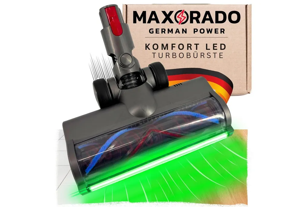 Maxorado Turbodüse Turbodüse für Dyson V7 V8 V10 V11 V15 LED beleuchtet Düse Turbobürste, Zubehör für Akku Staubsauger, (Ersatzteil Zubehör, 1-tlg., Staubsaugerdüse), Bodendüse Teppich Parkett